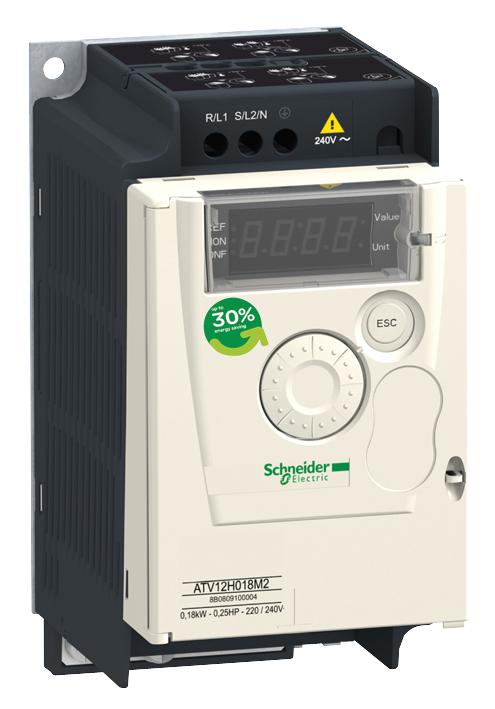 ATV12H037M2 DRIVE, V/S, 0.5-400HZ, 240V, 370W, 1PH SCHNEIDER ELECTRIC