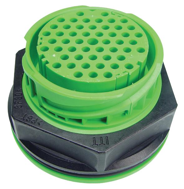 APD-1CS51S RECEPTACLE, APD,2ND LOCK, GRN, 51WAY ITT CANNON