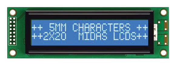MC22005A6W-BNMLW-V2 DISPLAY, ALPHANUMERIC, 20X2, WHITE MIDAS