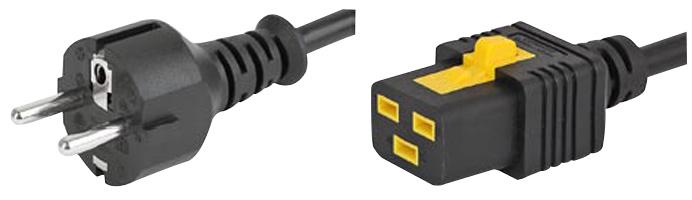 6051.2043 LEAD, V-LOCK, EU PLUG, C19, 2M, BLK SCHURTER