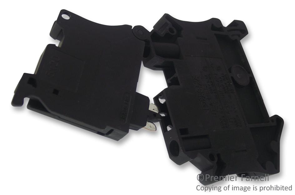 UT 4-HESI (5X20) TERMINAL BLOCK, DIN RAIL, 2POS, 6AWG PHOENIX CONTACT