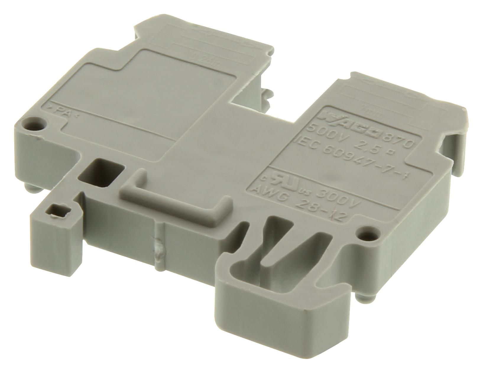 870-911 TERMINAL BLOCK, DIN RAIL, 2POS, 4AWG WAGO