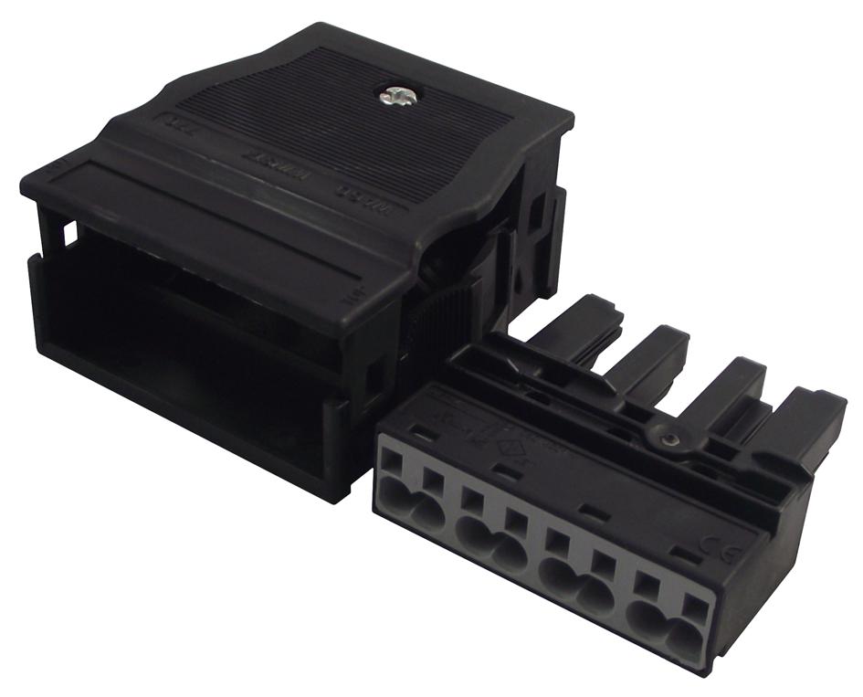 770-104 SOCKET & HOUSING, WINSTA MIDI,4P,BLK WAGO