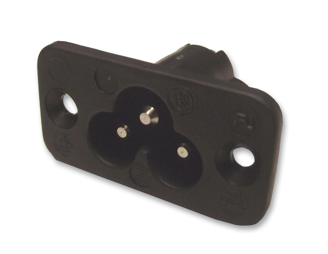 6160.0001 INLET, IEC, C6, 2561, 2.5A SCHURTER