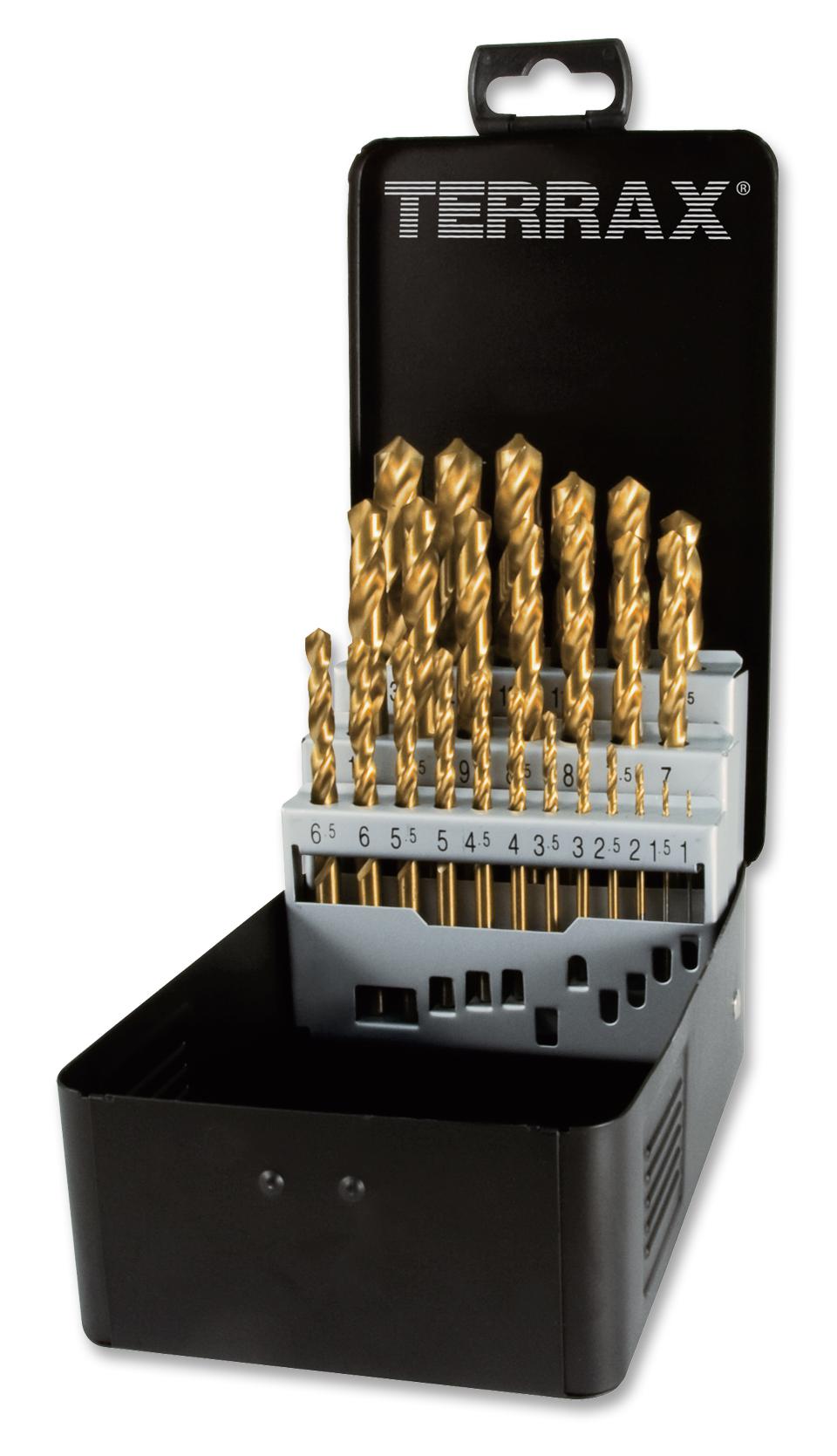 A 250 215 T SET, TWIST DRILL, N-HSS-TIN, 25PC TERRAX