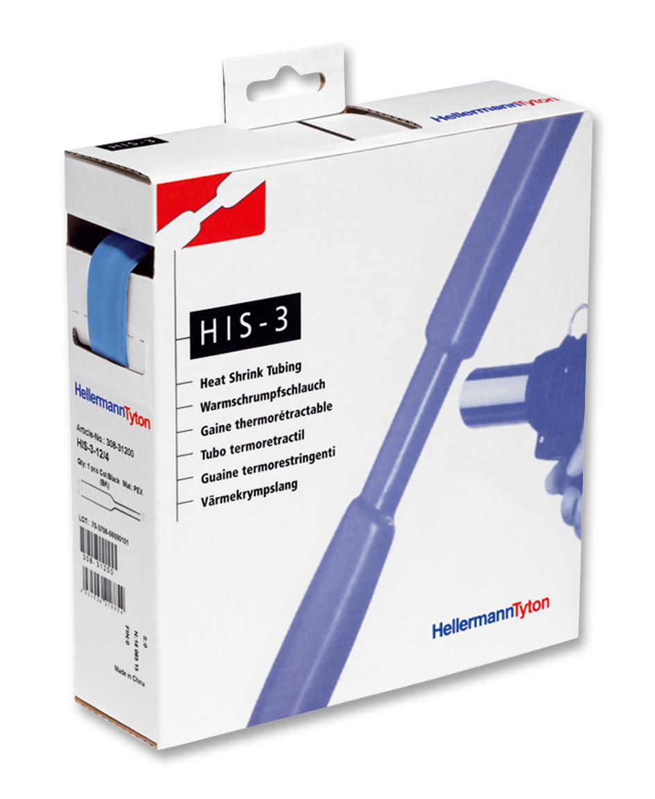 308-30306 HEAT SHRINK, BLUE, 3MM, 10M HELLERMANNTYTON