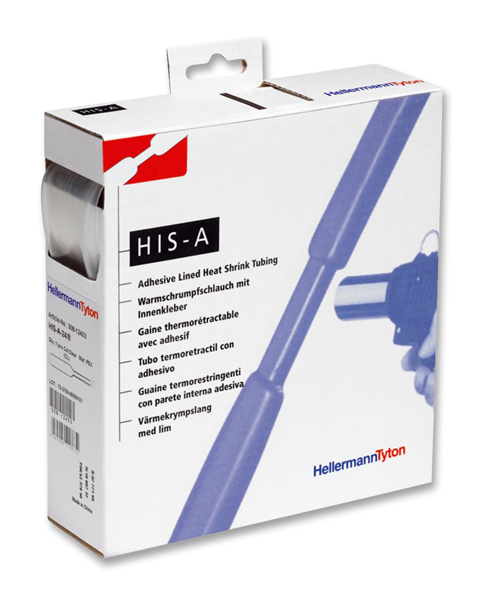 308-11203 HEAT SHRINK, ADH, CLEAR, 12MM, 5M HELLERMANNTYTON