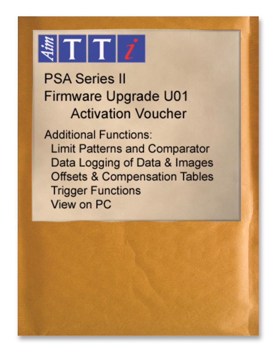 PSA-U01 SOFTWARE UPGRADE, PSA S2 AIM-TTI INSTRUMENTS