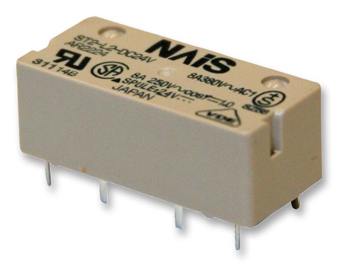 ST2-DC24V-F RELAY, DPST-NO, 250VAC, 30VDC, 8A PANASONIC