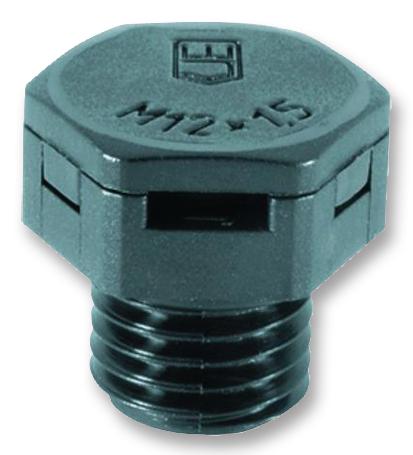 JDAE12PA/SW VENTILLATION PLUG, PA6, M12, BLACK HYLEC