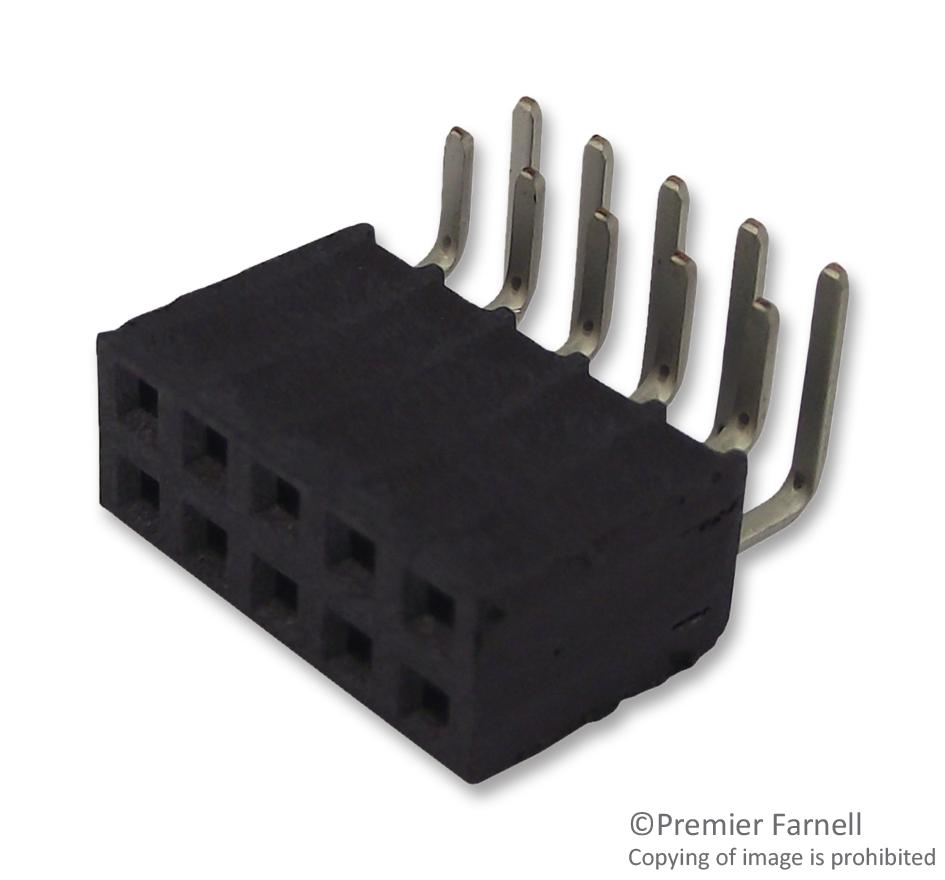 SSW-105-02-T-D-RA CONNECTOR, RECEPTACLE, 2.54MM, RA, 10WAY SAMTEC
