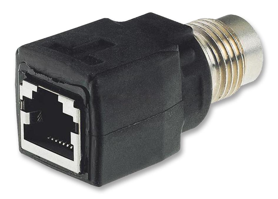 21 03 381 2401 ADAPTOR, M12 SKT/RJ45, STR, HARAX, 4P HARTING