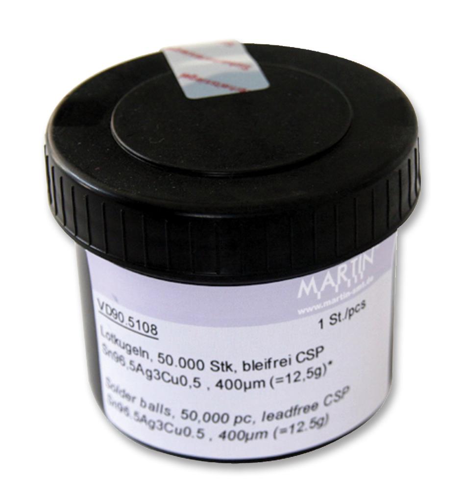 VD90.5108 SOLDER BALLS, 96.5/3/0.5, 183 DEG, 400UM MARTIN SMT