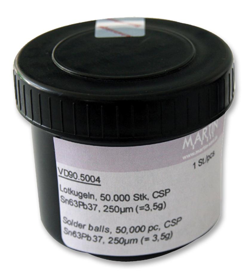 VD90.5004 SOLDER BALLS, 63/37, 183 DEG, 250UM MARTIN SMT