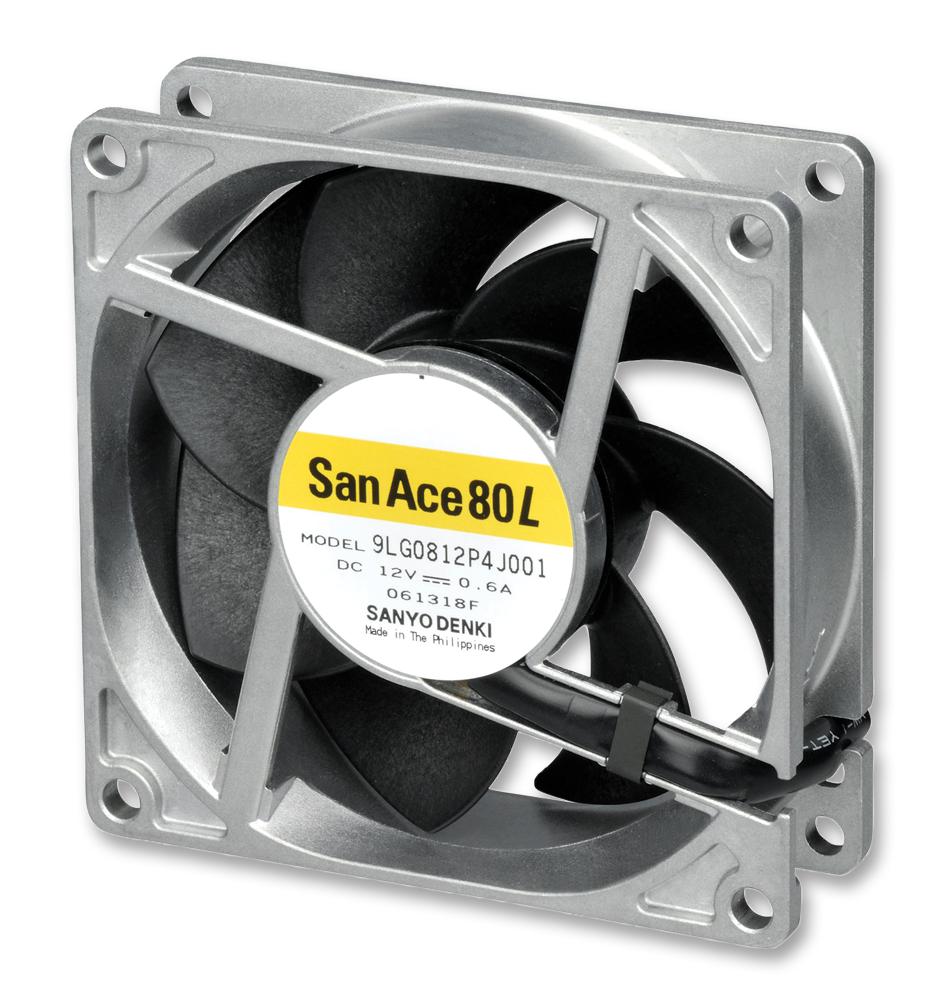 9LG0824P4G001 FAN, 80X80X25MM, 24VDC, 54.3CFM, 43DBA SANYO DENKI