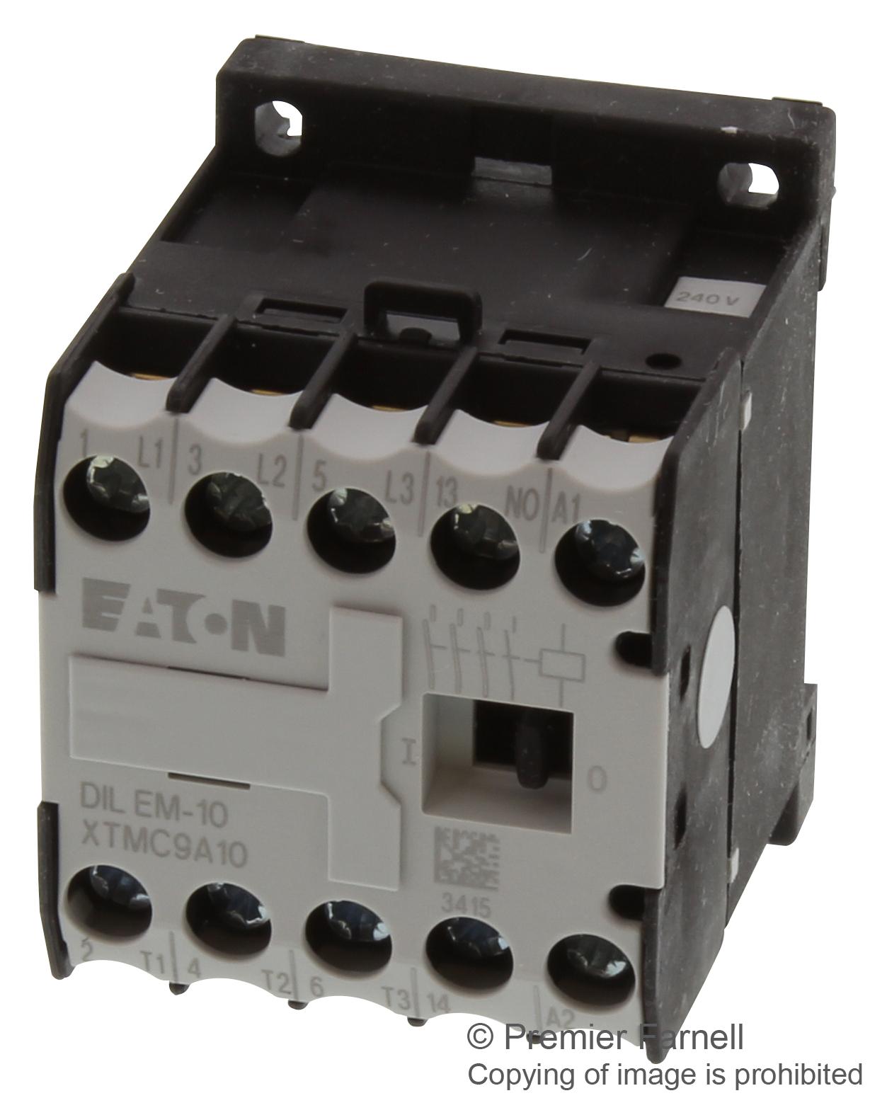 DILEM-10 240VAC CONTACTOR, 3PST, 4KW, 240VAC EATON MOELLER
