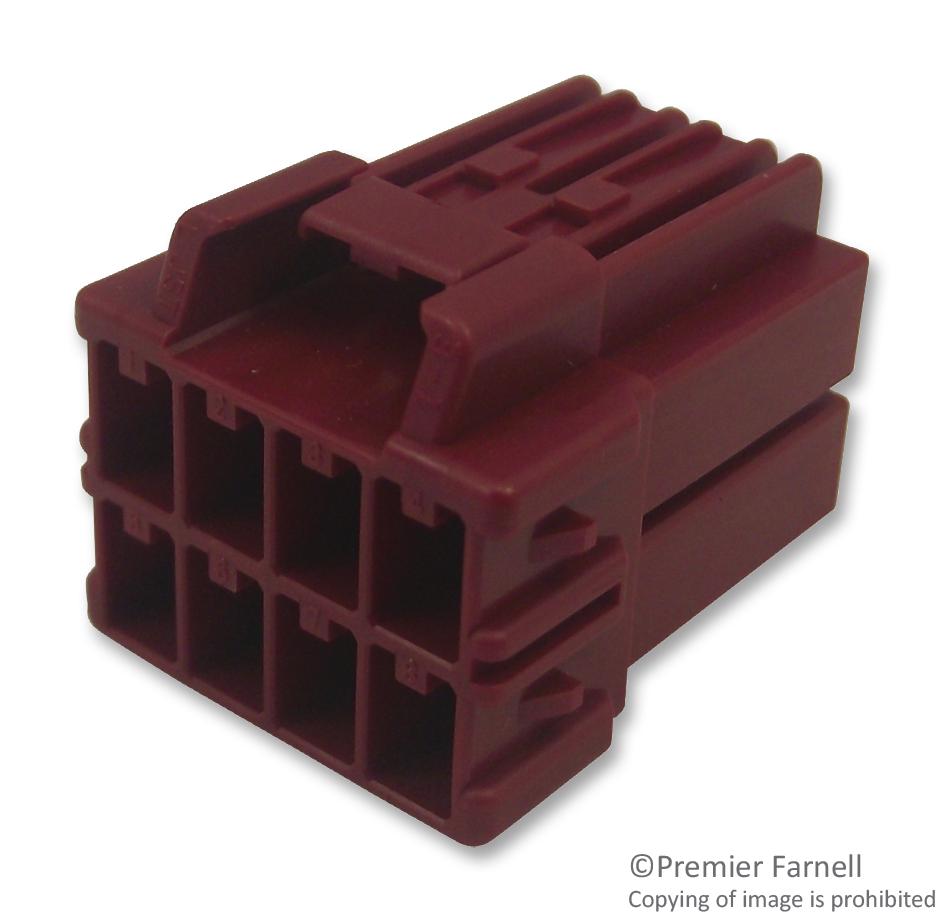 HILP-08V-2-R CONNECTOR, HOUSING, PLUG, 8POS, RED JST (JAPAN SOLDERLESS TERMINALS)
