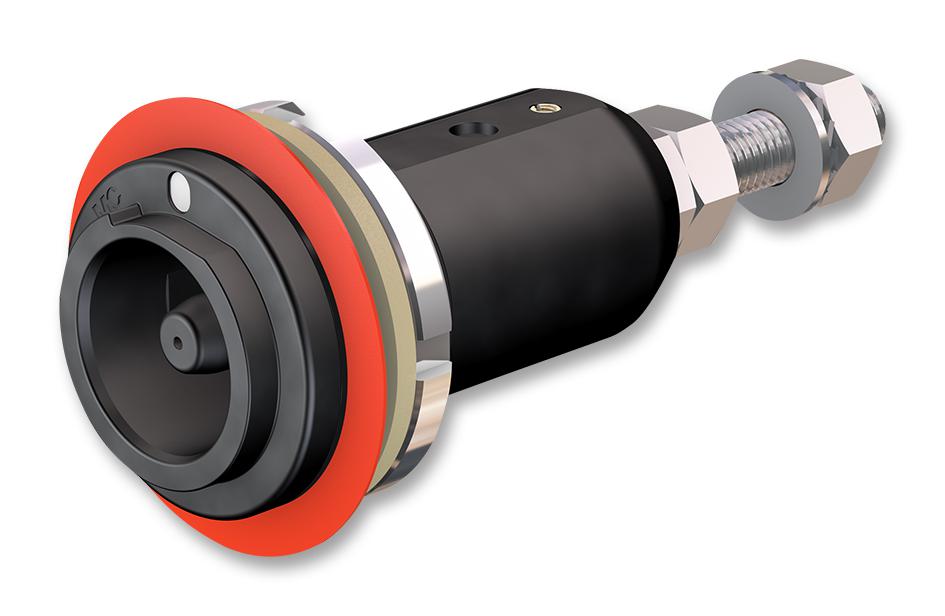 14.0048C1-22 RECEPTACLE, 10BV,  PANEL MOUNT, RED STAUBLI