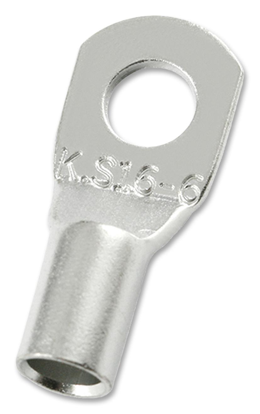 MC000763 COPPER TUBULAR LUG, 6.5MM, 6AWG, CRIMP MULTICOMP PRO