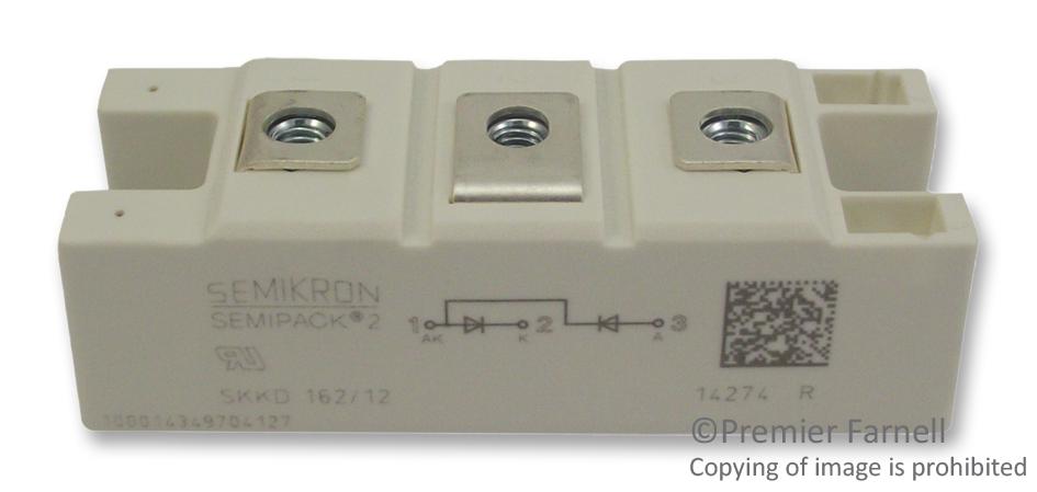 SKKD 162/12 DIODE, MODULE, 195A, 1.2KV SEMIKRON