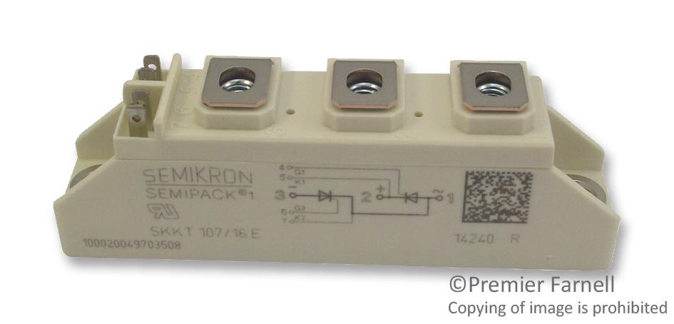 SKKT 107/16 E THYRISTOR MODULE, 119A, 1.6KV SEMIKRON