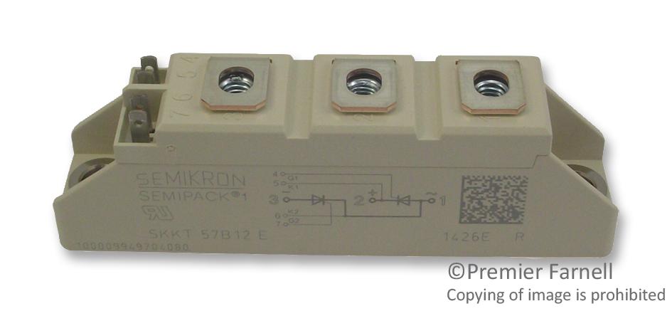 SKKT 57B12 E THYRISTOR MODULE, 50A, 1.2KV SEMIKRON