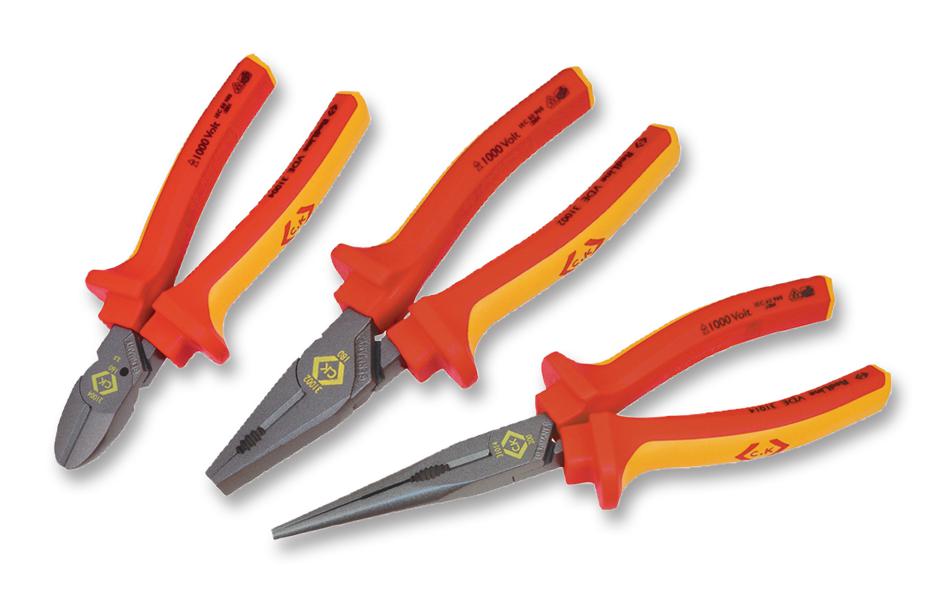 T3805 REDLINE VDE PLIER SET, 3PCS CK TOOLS