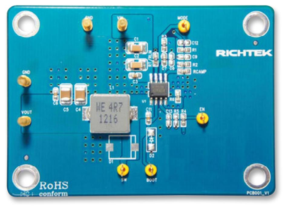 EVB_RT7272BGSP EVALUATION BOARD, BUCK CONVERTER RICHTEK
