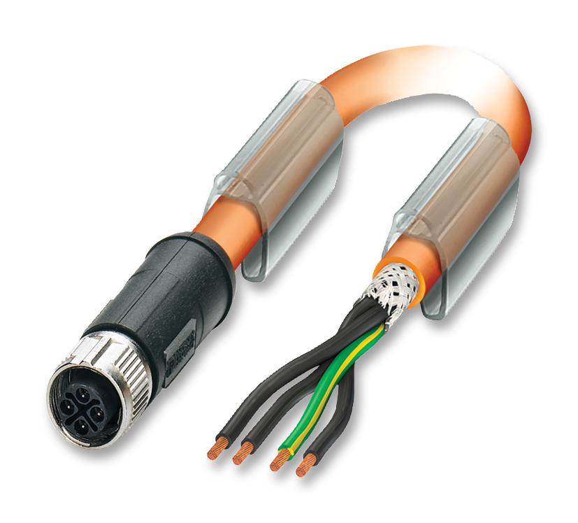 SAC-4P-FSS/ 1,5-PUR PE SH SCO SENSOR LEAD, M12 SOCKET, 4POS, ORANGE PHOENIX CONTACT