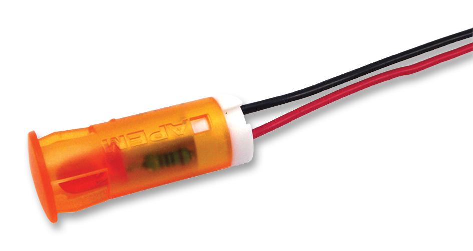 QS103XXHO110 INDICATOR, LED PANEL MNT, 10MM, ORANGE APEM