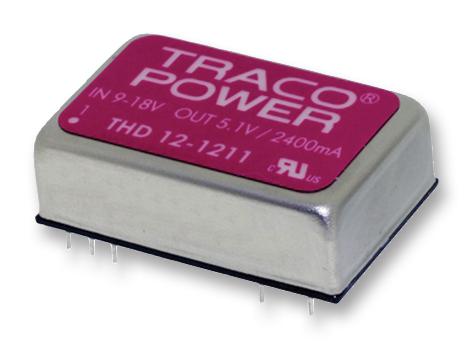 THD 12-1212 DC-DC CONVERTER, 12V, 1A, DIP TRACO POWER