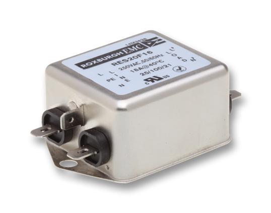 RES20F16 FILTER, POWER LINE, 1-PHASE, 16A, 740UA ROXBURGH EMC