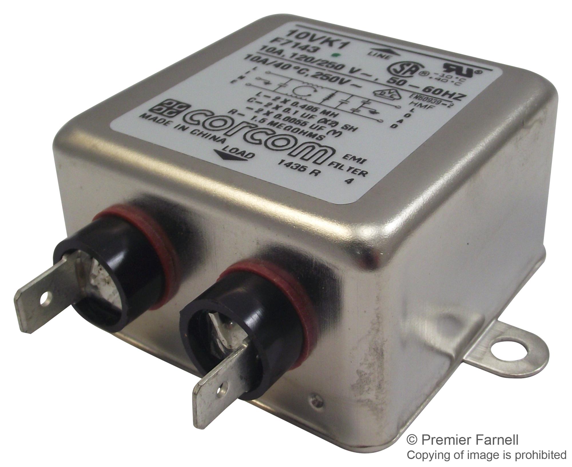 1-6609028-3 FILTER, POWER LINE, EMI/RFI, 10A, 250VAC CORCOM - TE CONNECTIVITY