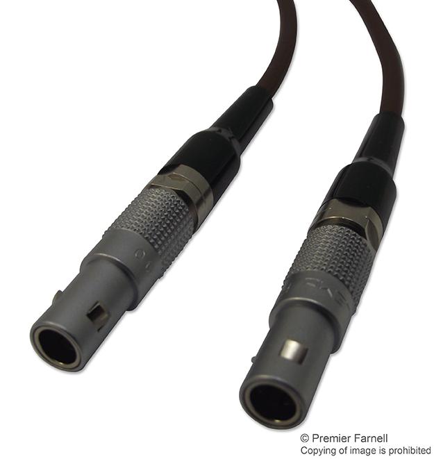 MSB.00.250.LTE100 RF COAXIAL CABLE, FFS STR PLUG, 1M LEMO