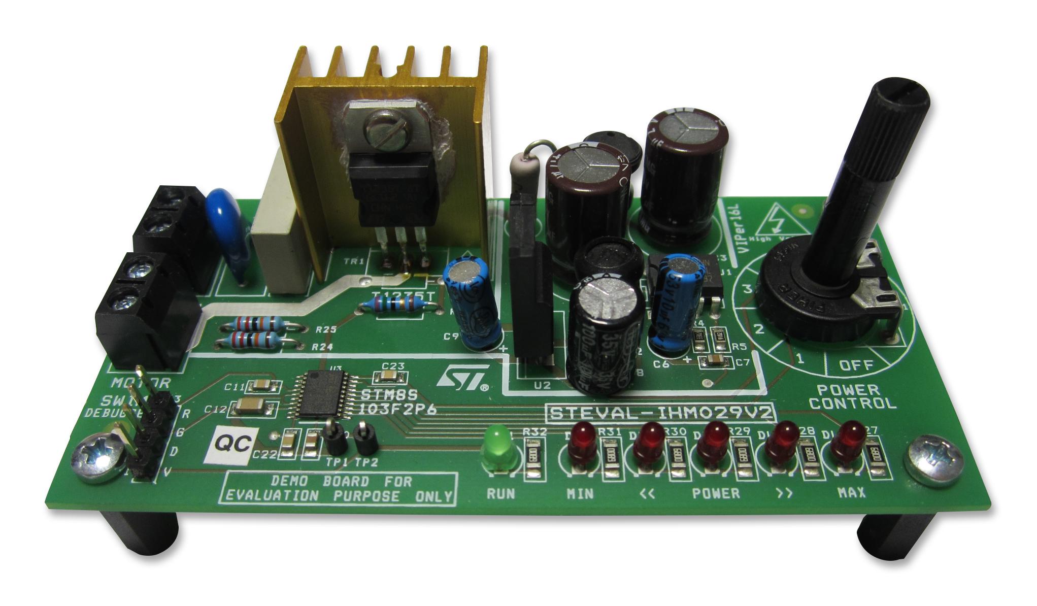 STEVAL-IHM029V2 EVAL BOARD, VIPER16 MOTOR CONTROL, STM8 STMICROELECTRONICS