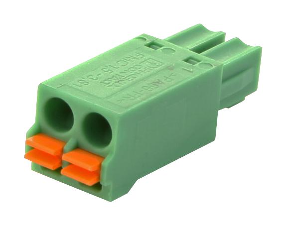 FMC 1,5/ 2-ST-3,81 TERMINAL BLOCK, PLUGGABLE, 2POS, 16AWG PHOENIX CONTACT