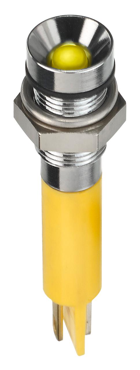 Q6R1CXXY24E LED INDICATOR, PANEL, 6MM, YELLOW, 24VDC APEM