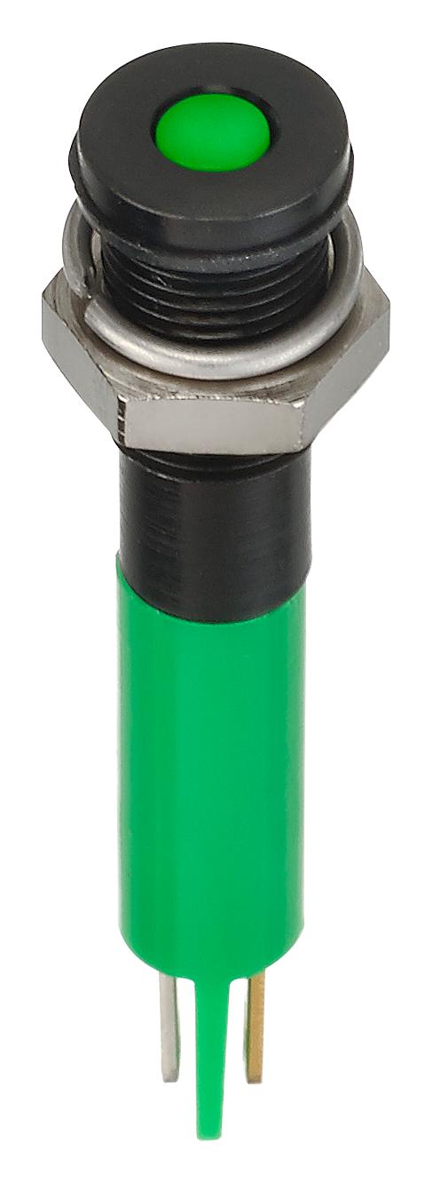 Q6F1BXXG12E LED INDICATOR, PANEL, 6MM, GREEN, 12VDC APEM