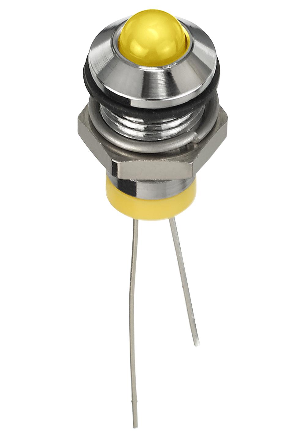 Q8P6CXXY02E LED INDICATOR, PANEL, 8MM, YELLOW, 2VDC APEM