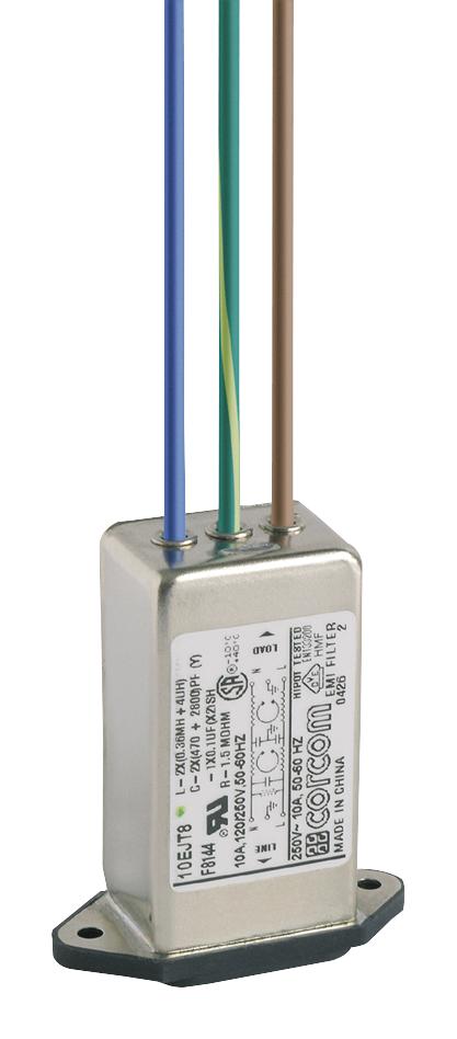 3EJT8 POWER LINE FILTER, 3A, 430UA, 250VAC CORCOM - TE CONNECTIVITY