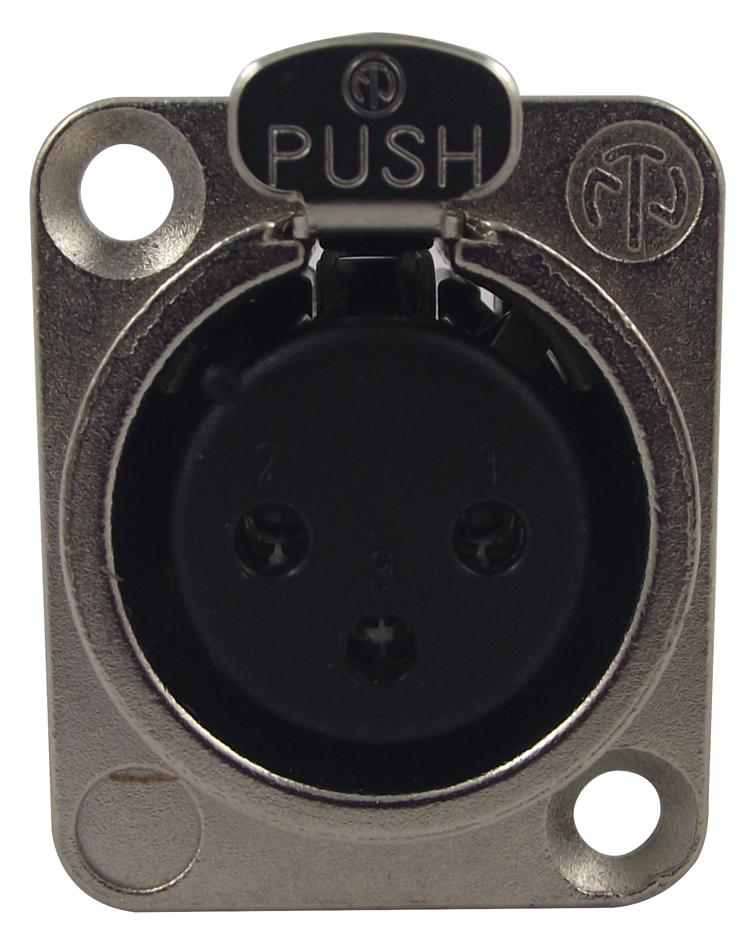 NC3FDL1 SOCKET, XLR, PANEL, UNIFIED, 3POLE NEUTRIK