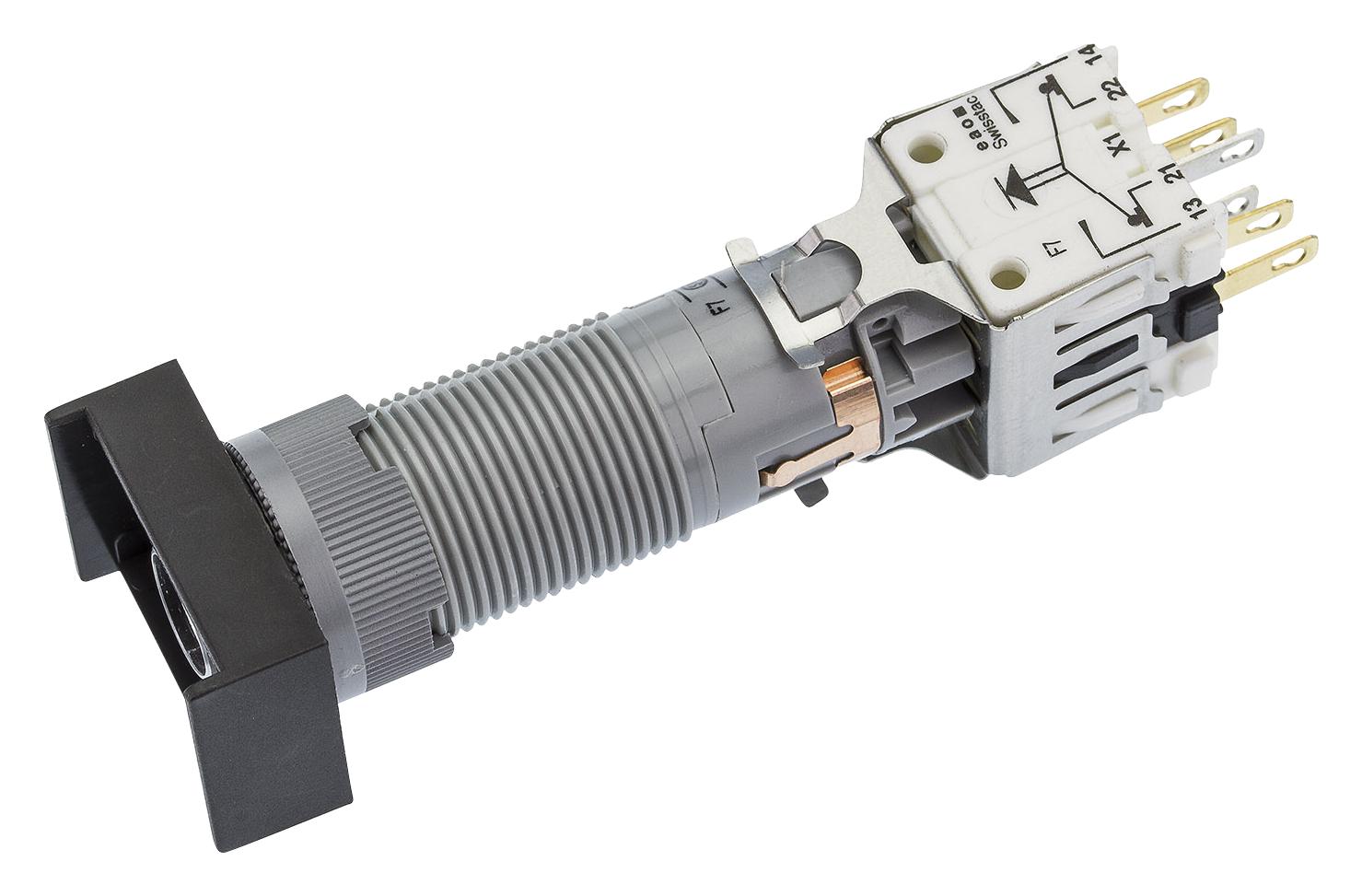 801F.000-00+200-6000-00 PUSH BUTTON SWITCH, 1NC/1NO, 250VAC, 5A EAO