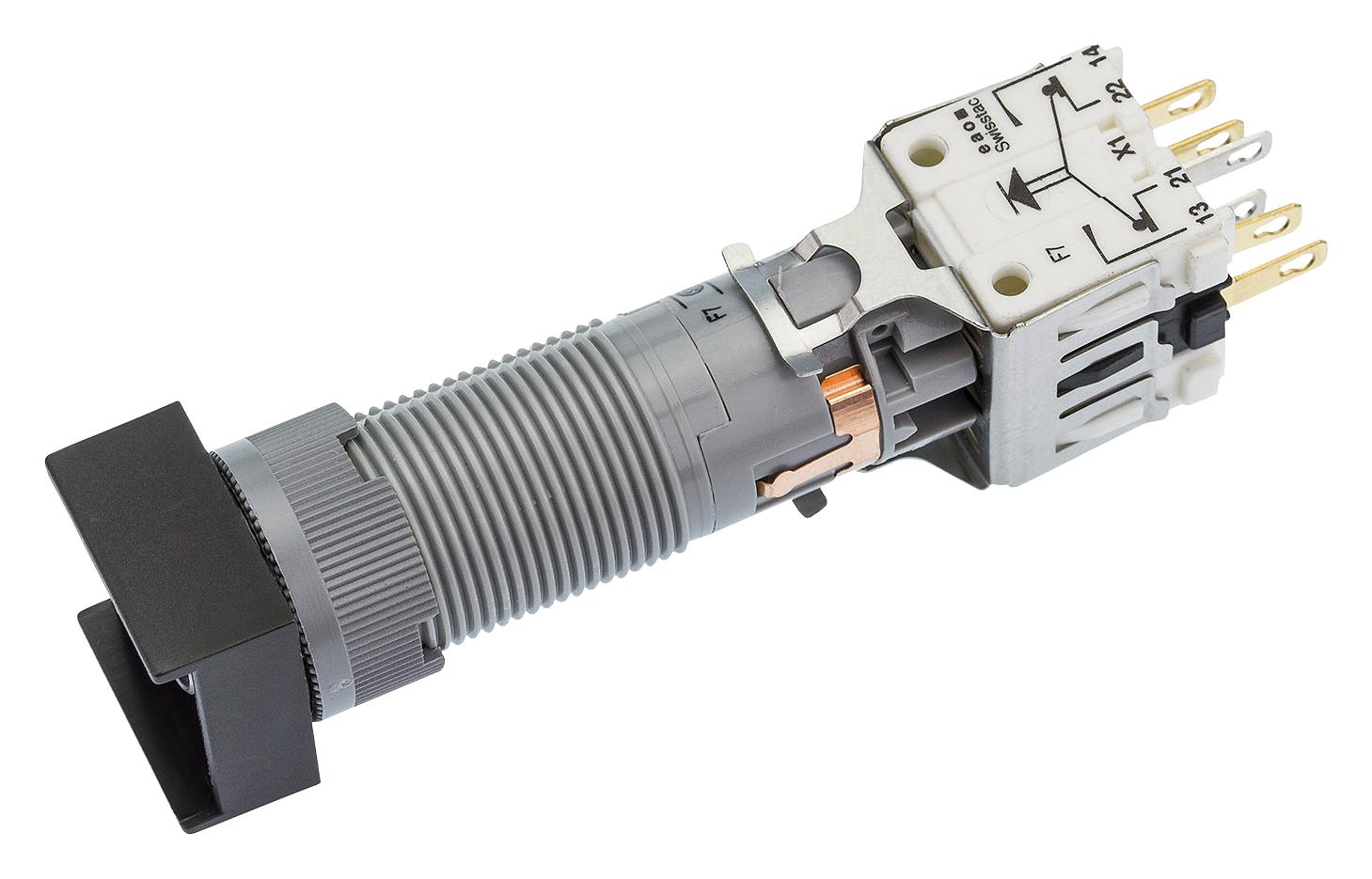 801F.000-00+200-4000-00 PUSH BUTTON SWITCH, 1NC/1NO, 250VAC, 5A EAO