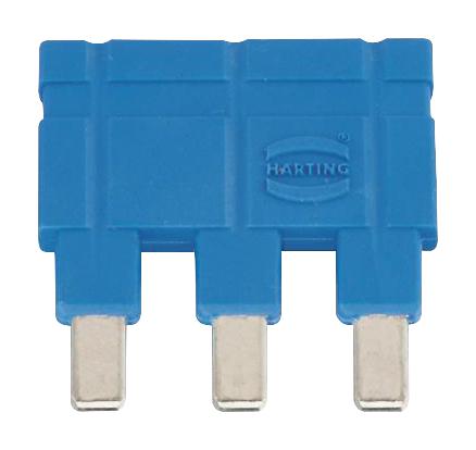 09330009842 JUMPER, 3POS, 16A, 6.7MM, BLUE HARTING