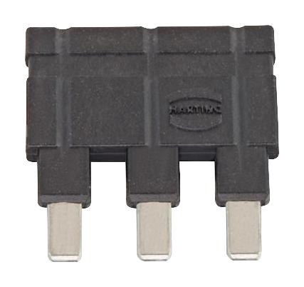 09330009853 JUMPER, 3POS, 16A, 6.7MM, BLACK HARTING