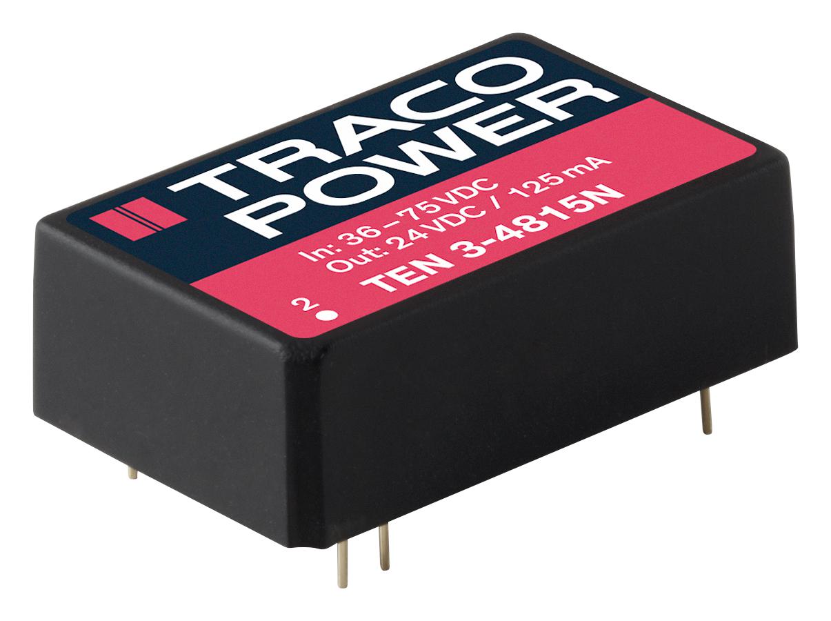 TEN 3-0522N DC-DC CONVERTER, 2 O/P, 3W, DIP TRACO POWER