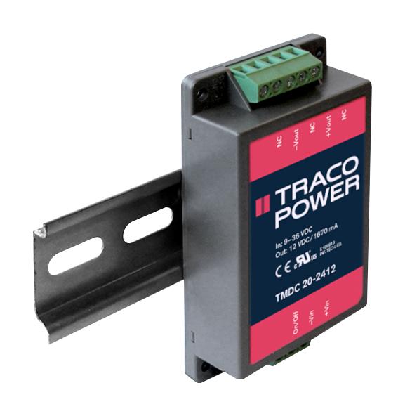 TMDC 20-2418 DC-DC CONVERTER, 48V, 0.42A, 20W TRACO POWER