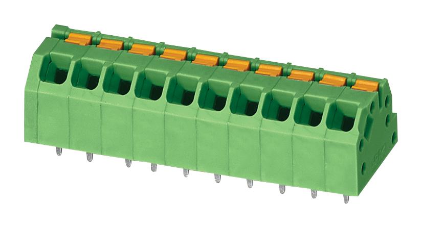 SPTAF 1/ 8-3,5-IL TB, WIRE TO BOARD, 8POS, 24-16AWG, GREEN PHOENIX CONTACT