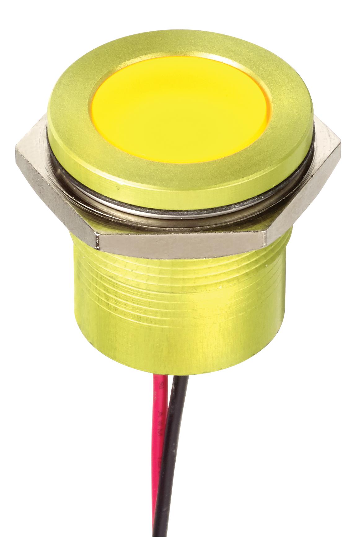 Q22F5AYXXSY24AE LED INDICATOR, PANEL, 22MM, YELLOW, 24V APEM