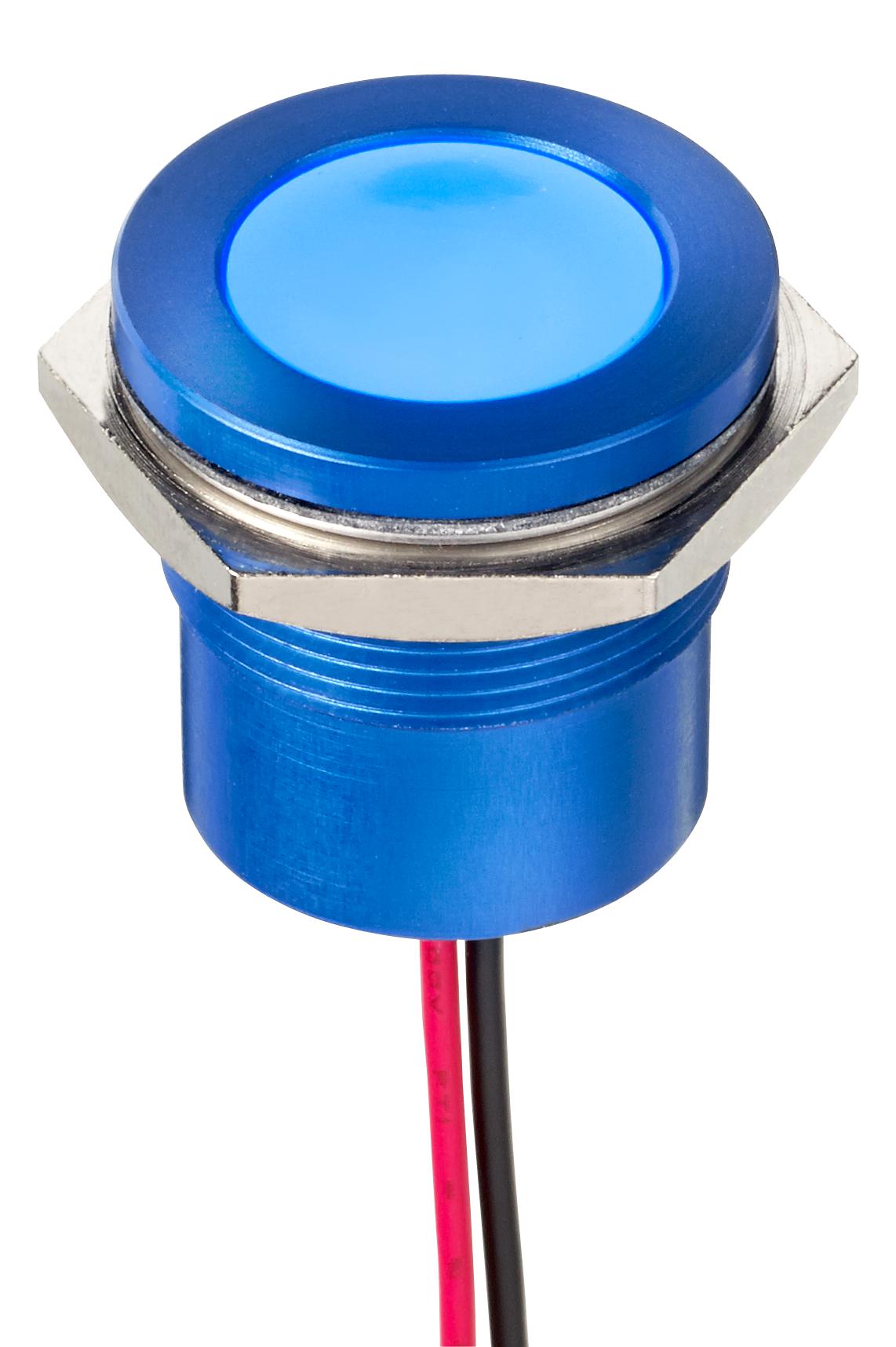 Q22F5ABXXB28AE LED INDICATOR, PANEL, 22MM, BLUE, 28V APEM